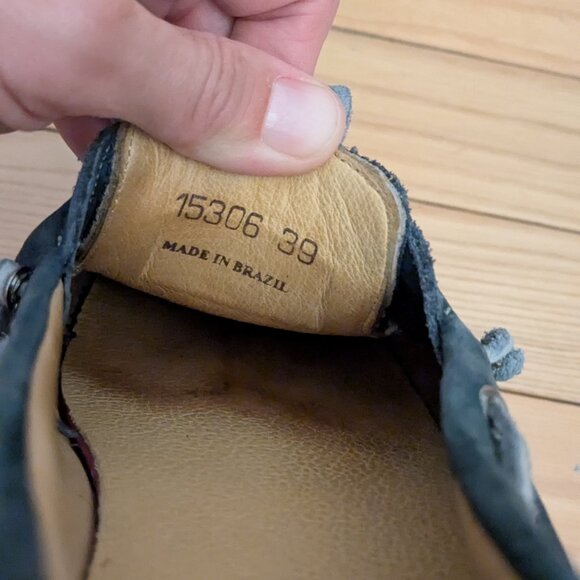 Dark blue leather vintage boat shoes - size 39 (made in Brazil) - Picture 2 of 6